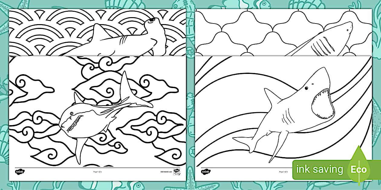Shark Colouring Pages teacher Made Twinkl Shark Colouring Pages teacher Made Twinkl