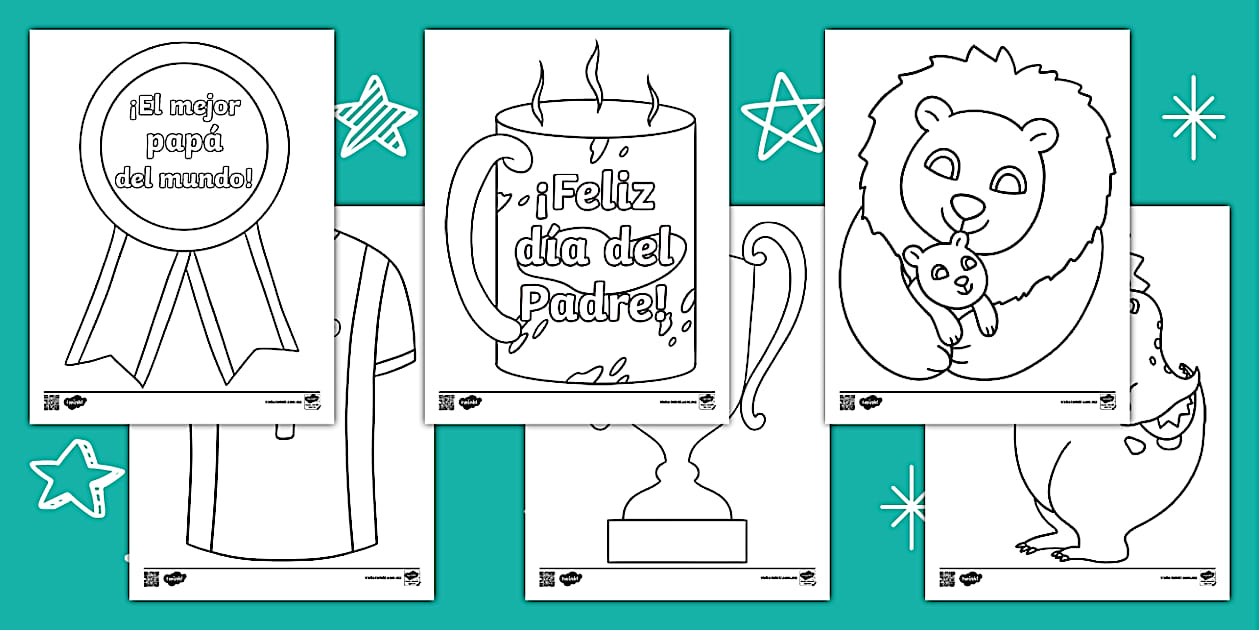 Día del Padre - hojas para colorear (Hecho por educadores)