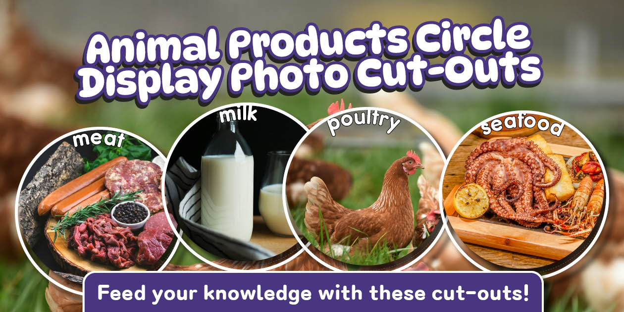 Animal Products Circle Display Photo Cut-Outs