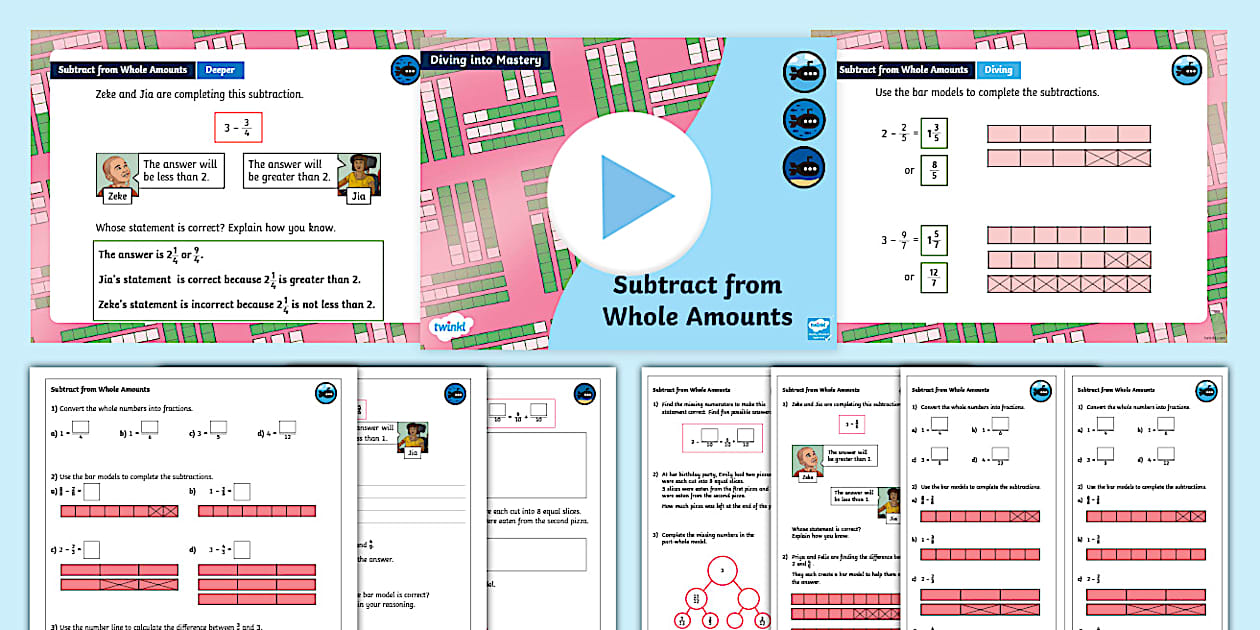 Y4 Diving Into Mastery Step 14 Subtract From Whole Amounts y4 diving into mastery step 14 subtract from whole amounts
