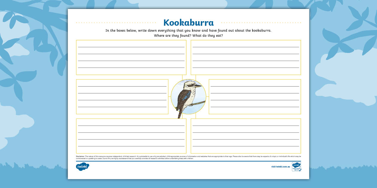 Kookaburra Mind Map (teacher made) - Twinkl