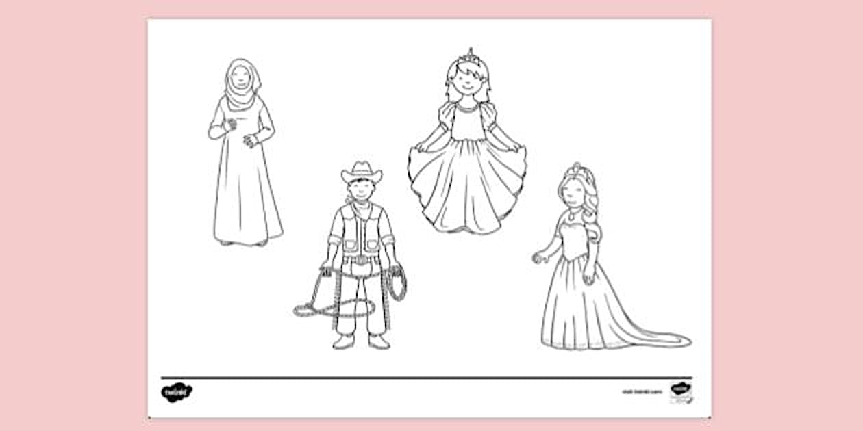 Dress Up Colouring Page Colouring Sheets (TeacherMade)
