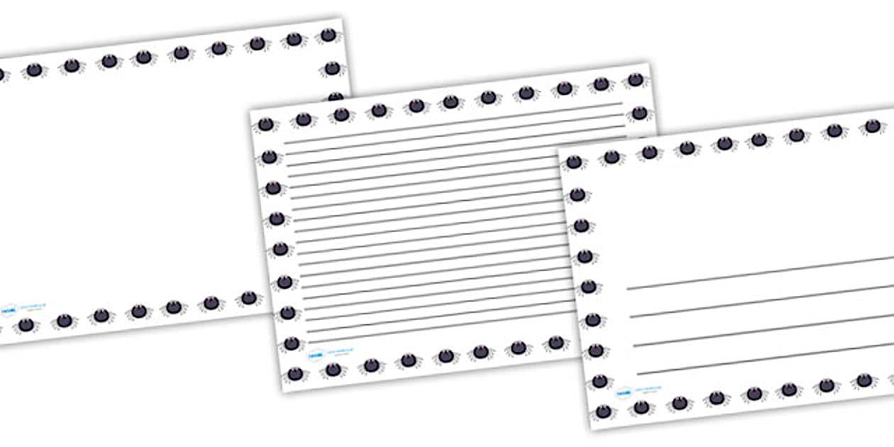Editable spider full page borders landscape twinkl