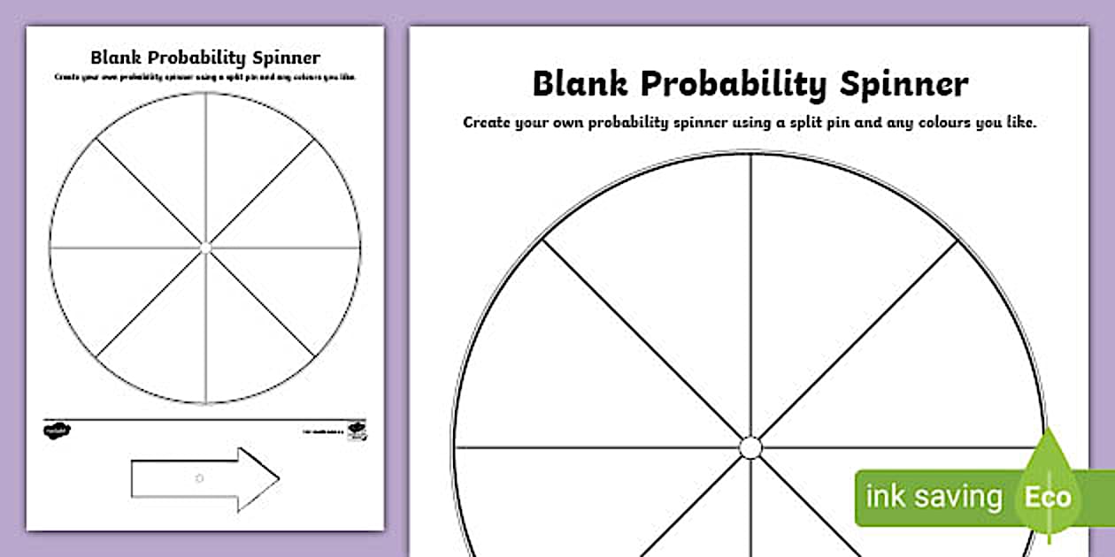 Probability Spinner Worksheet (teacher made) Twinkl