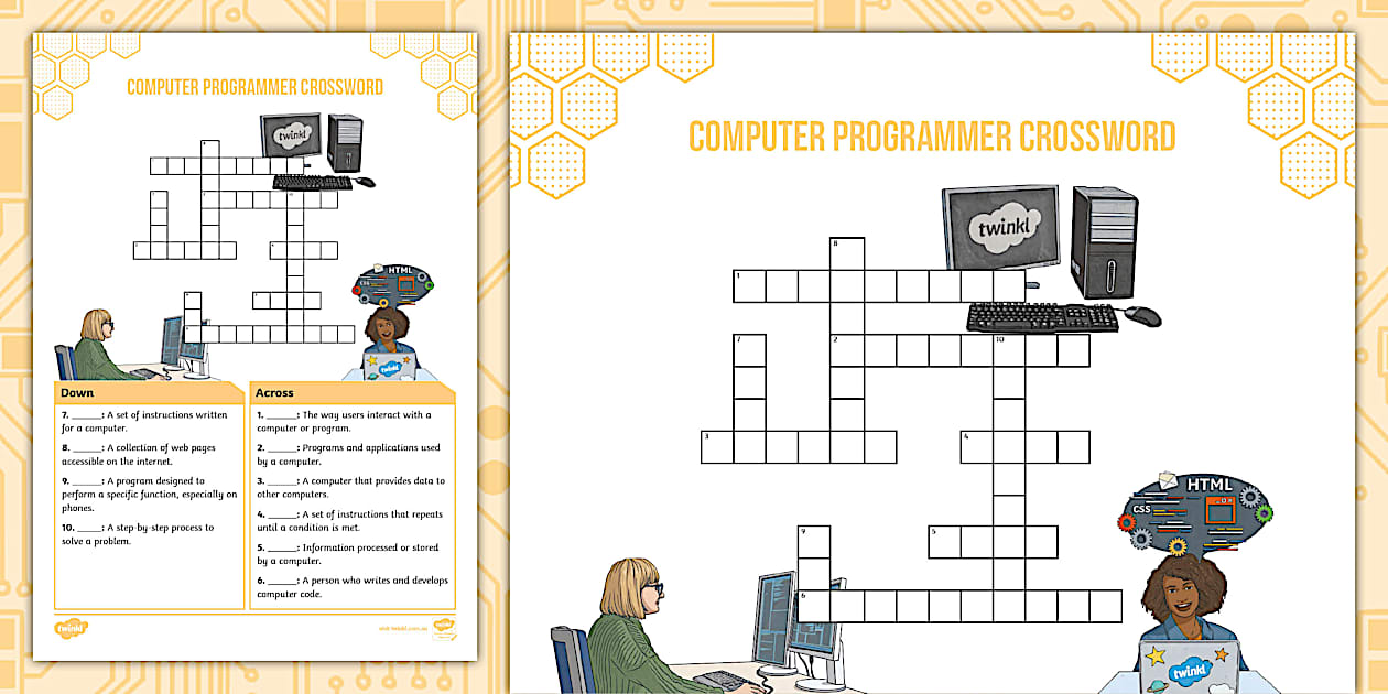 Computer Programmer Crossword (Teacher-Made) - Twinkl