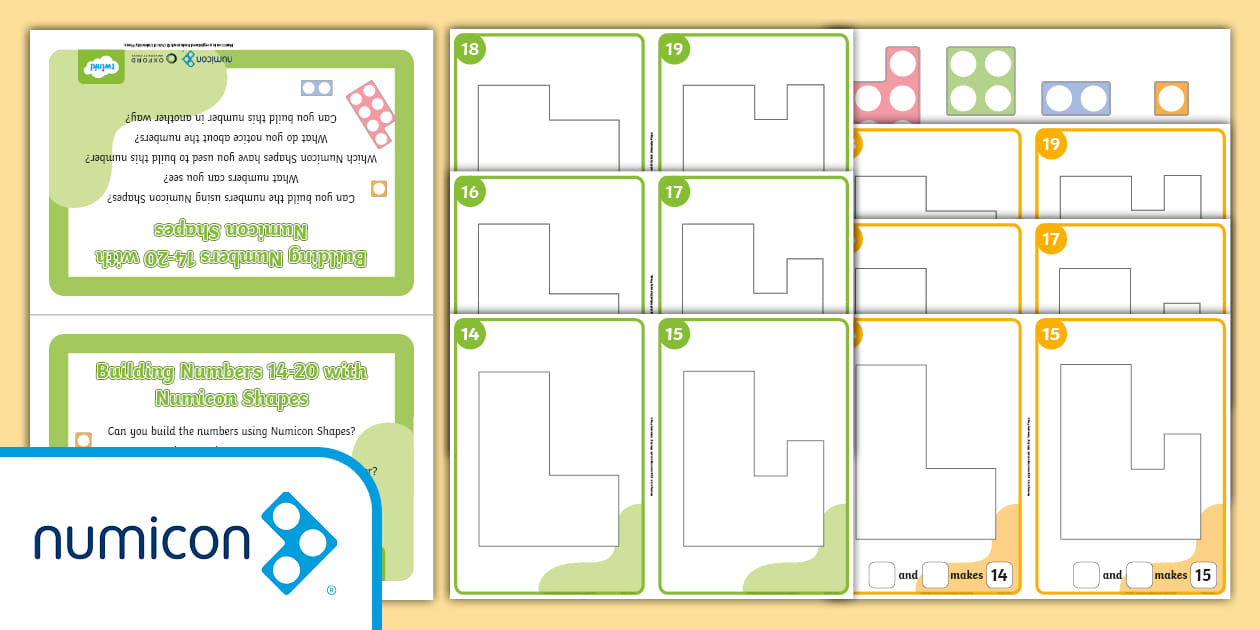 👉 Building Numbers 14-20 with Numicon Shapes Activity | Twinkl