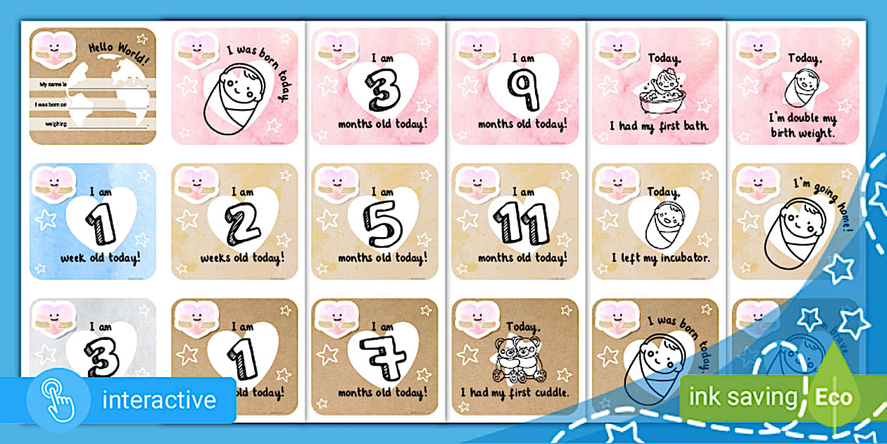 FREE! - Premature Baby Milestone Cards (teacher made)