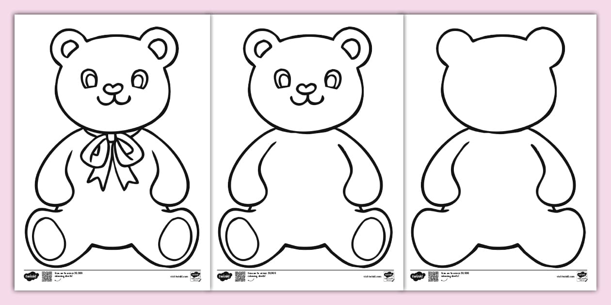 Teddy Bear Outline Printable Primary Resources Twinkl