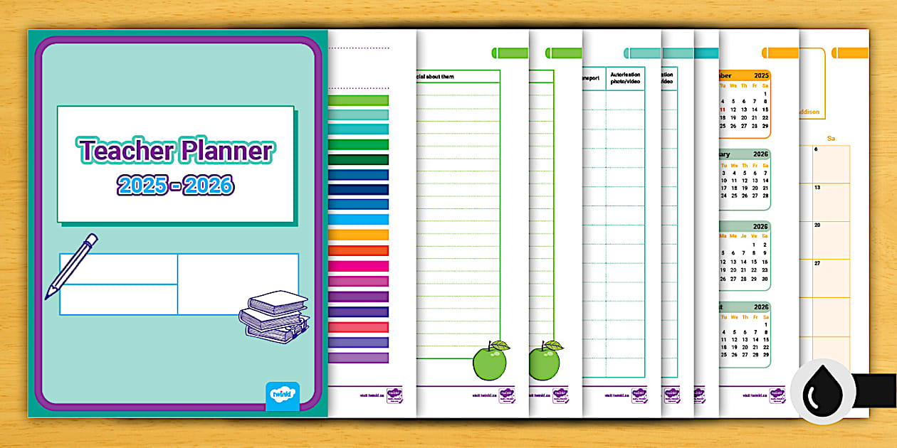 Editable Primary Teacher Planner 20252026 (teacher made)