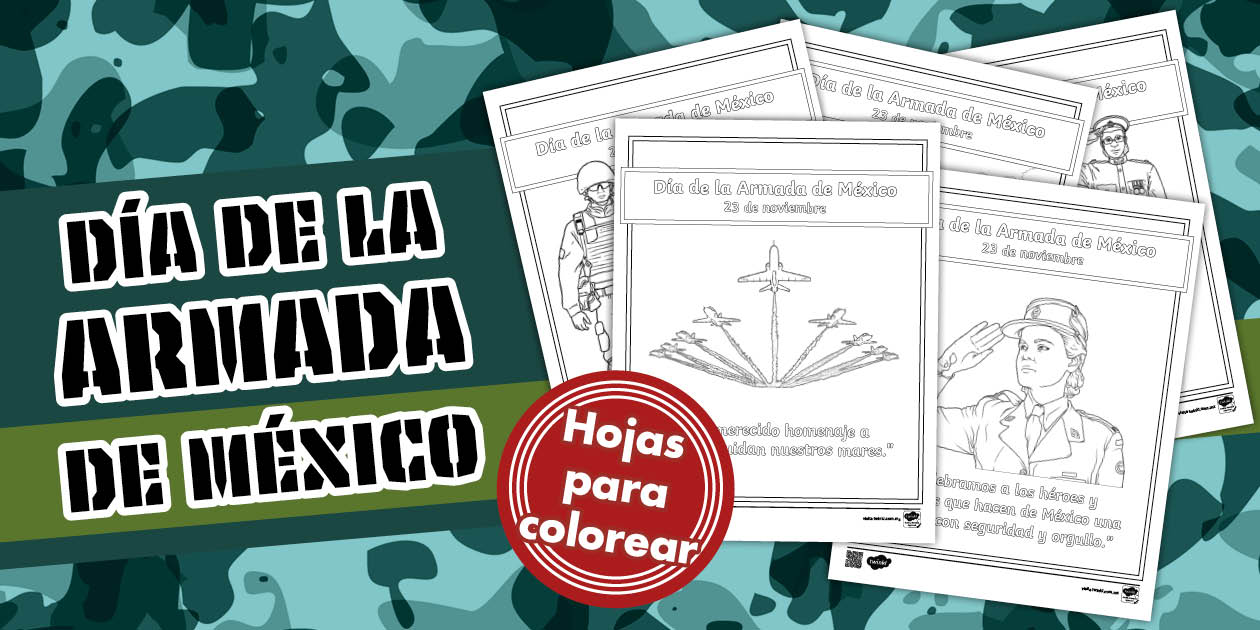 Hojas para colorear: Día de la Armada de México