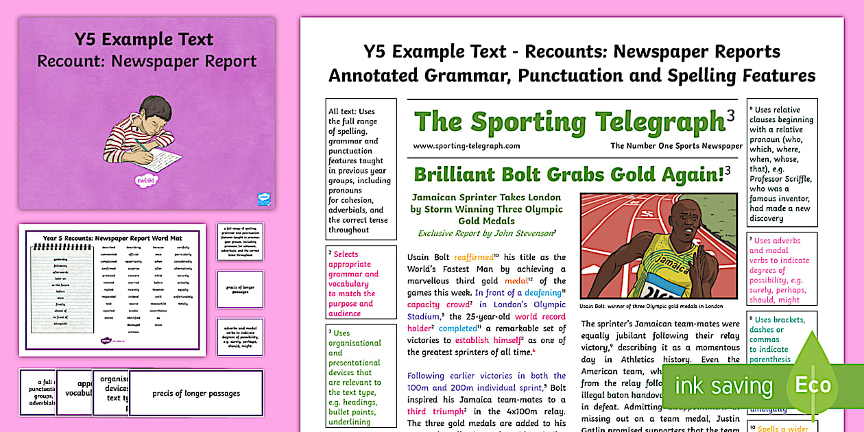 Newspaper Report Example KS2 | Twinkl Resources - Twinkl