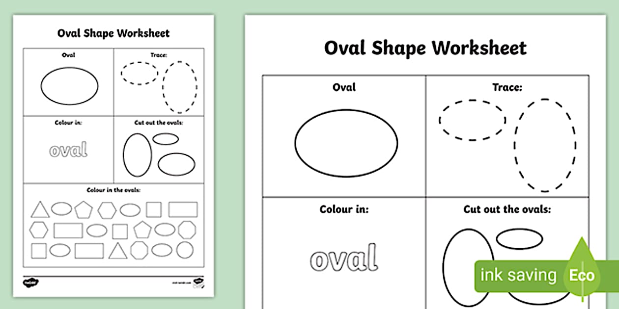 Oval Shape Worksheet (teacher made) Twinkl