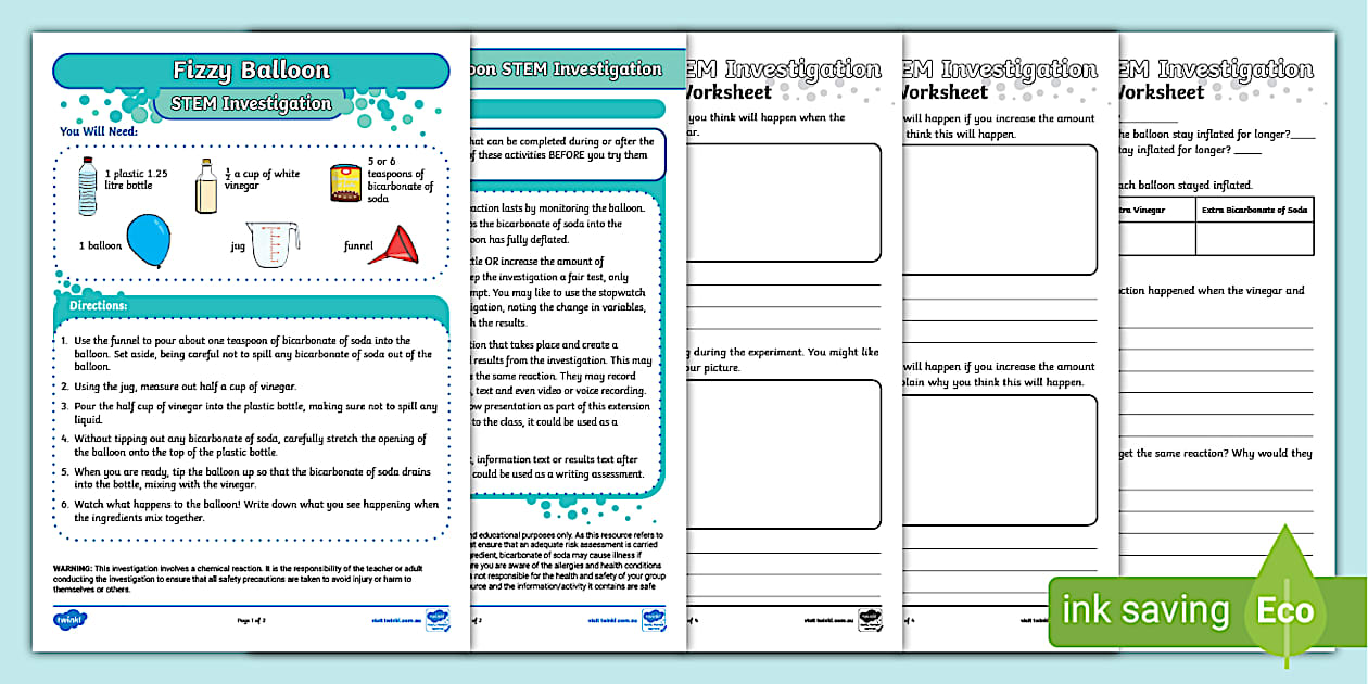 Fizzy Balloon STEM Investigation | Year 2 Food Resources