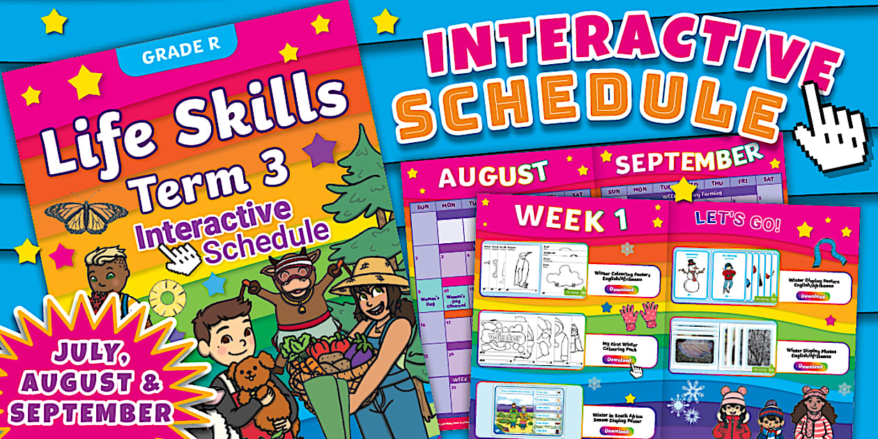 Teacher Grade R - LS- Term 3 - Life Skills Interactive Calendar