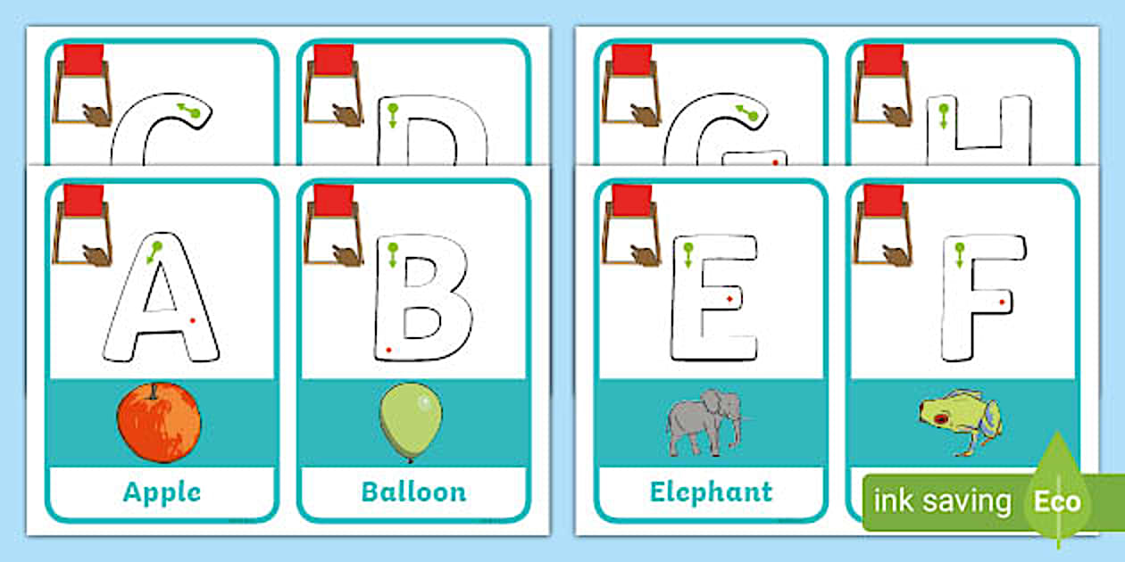 SA Alphabet Tracing (Upper Case) Sensory Tray Cards Twinkl