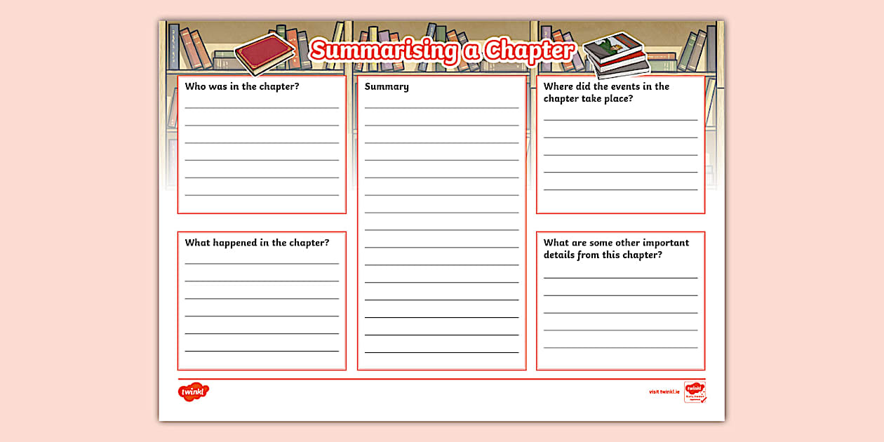 Chapter Summary Worksheet - Twinkl Writing (teacher made)