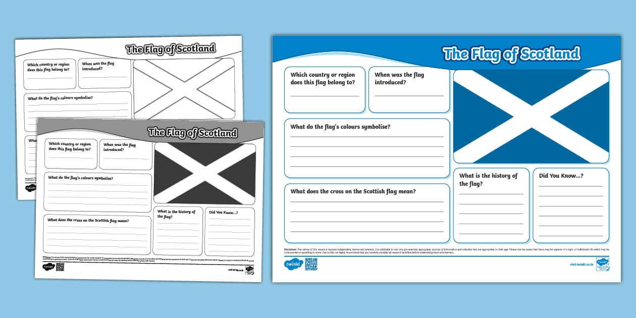 Scotland Flag Fact File Template