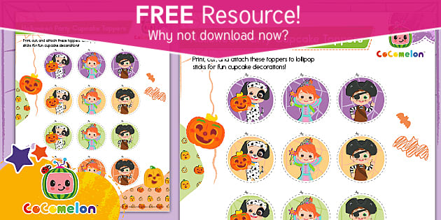 Free CoComelon Halloween Cupcake Toppers | Twinkl USA