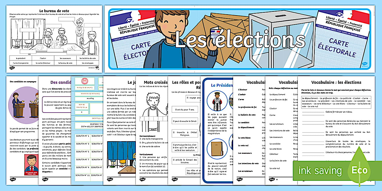 Pack de resources : Les élections présidentielles - niveau 1