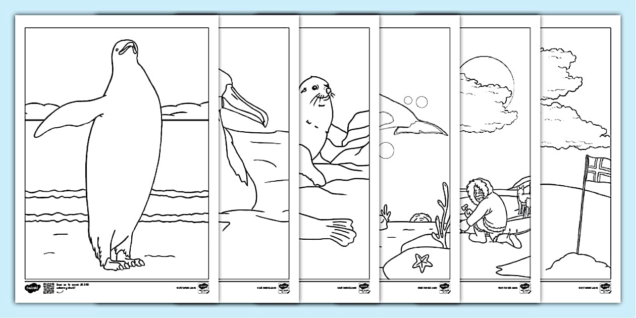Antarctica Colouring Pages Twinkl Art (teacher made)