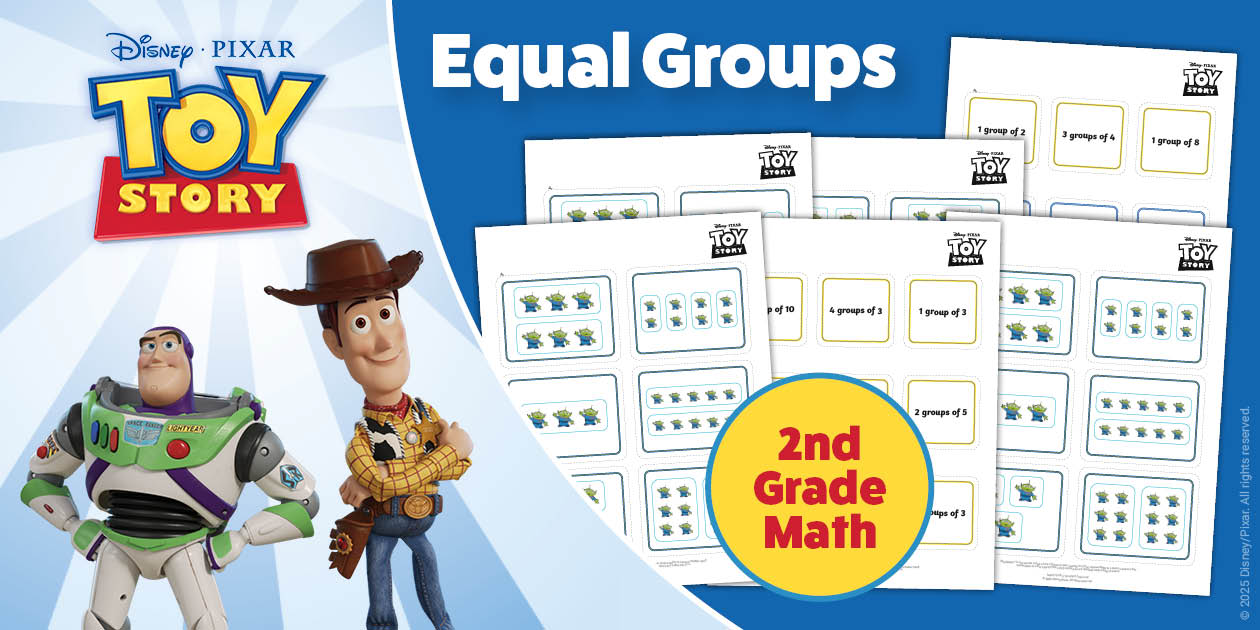 Toy Story Equal Groups Multiplication Matching Cards