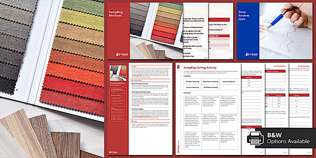 Sampling Methods Maths Lesson Pack | GCSE | Beyond - Twinkl