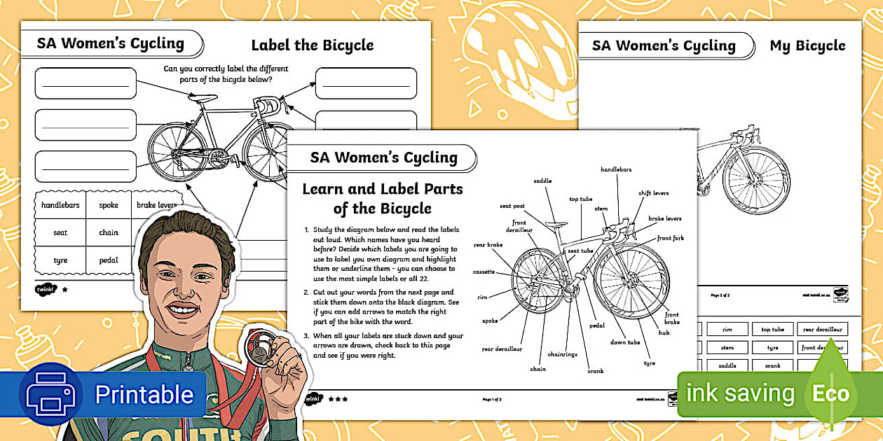 Label The Bicycle Activity | Grade 4 | English | Twinkl SA