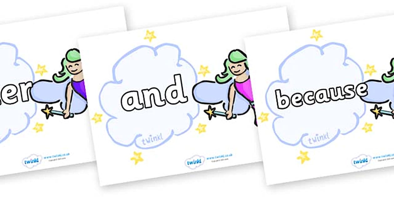 Cursive Connectives on Fairies (Multicolour) (teacher made)