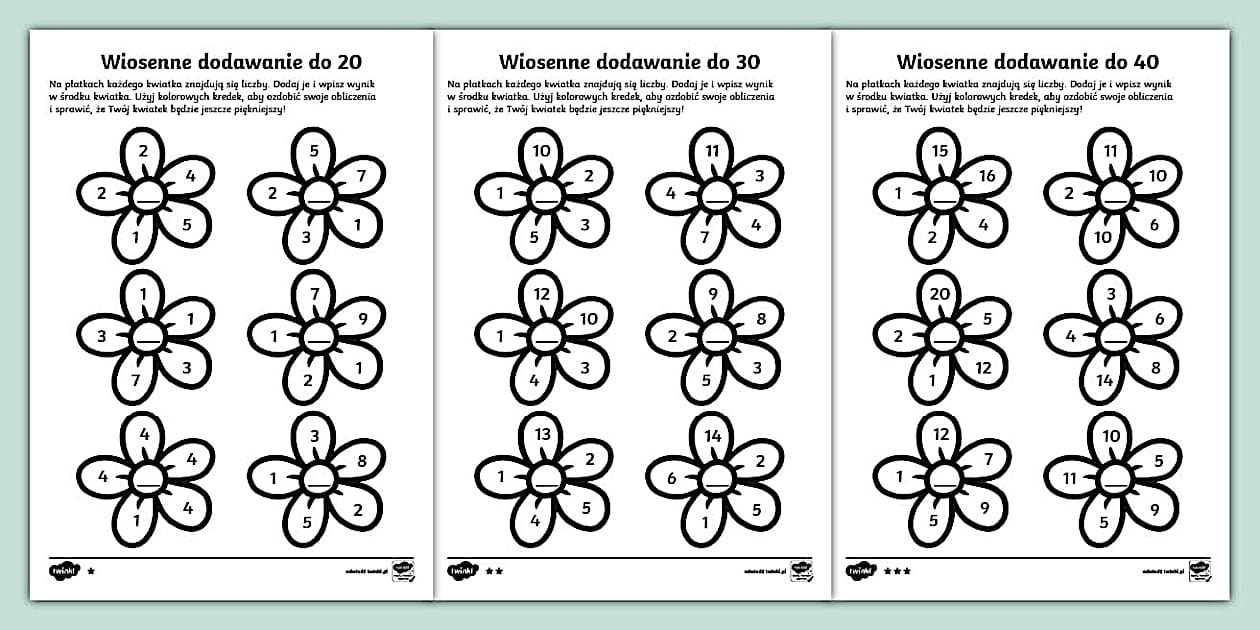 Wiosenne Dodawanie Karty Pracy Dodawanie Liczb Twinkl wiosenne-dodawanie-karty-pracy-dodawanie-liczb-twinkl