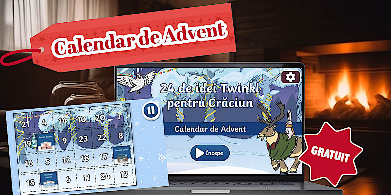 Calendar de Advent cu 24 de idei Twinkl pentru Crăciun