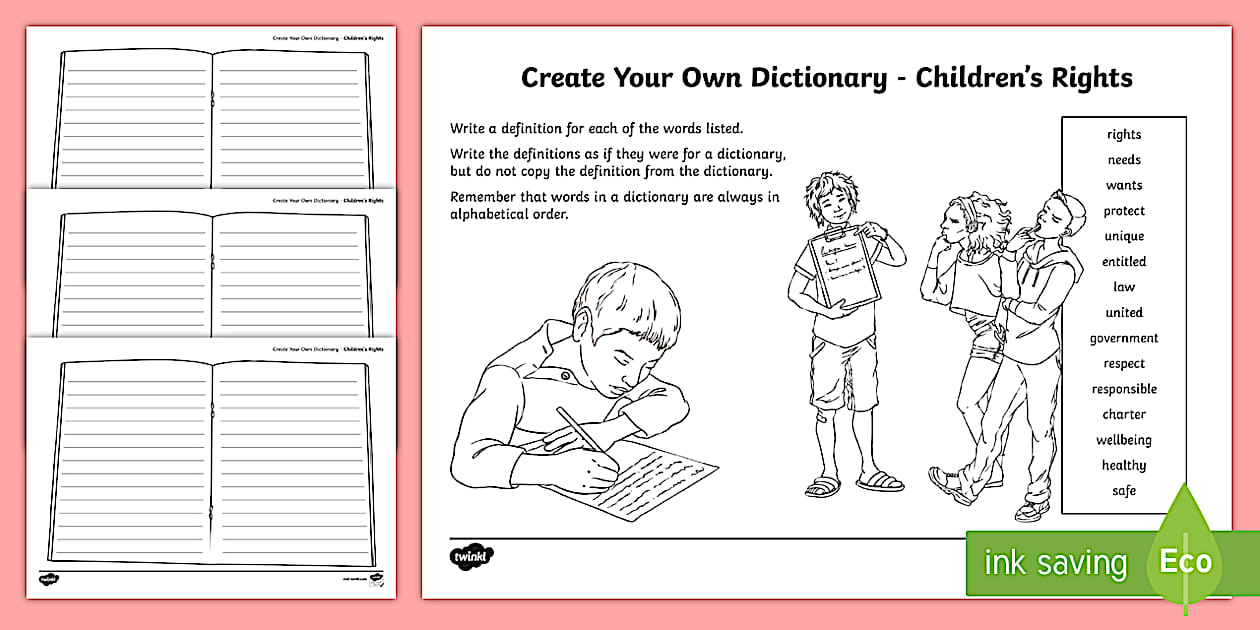 The Rights of the Child Vocabulary Dictionary | Twinkl
