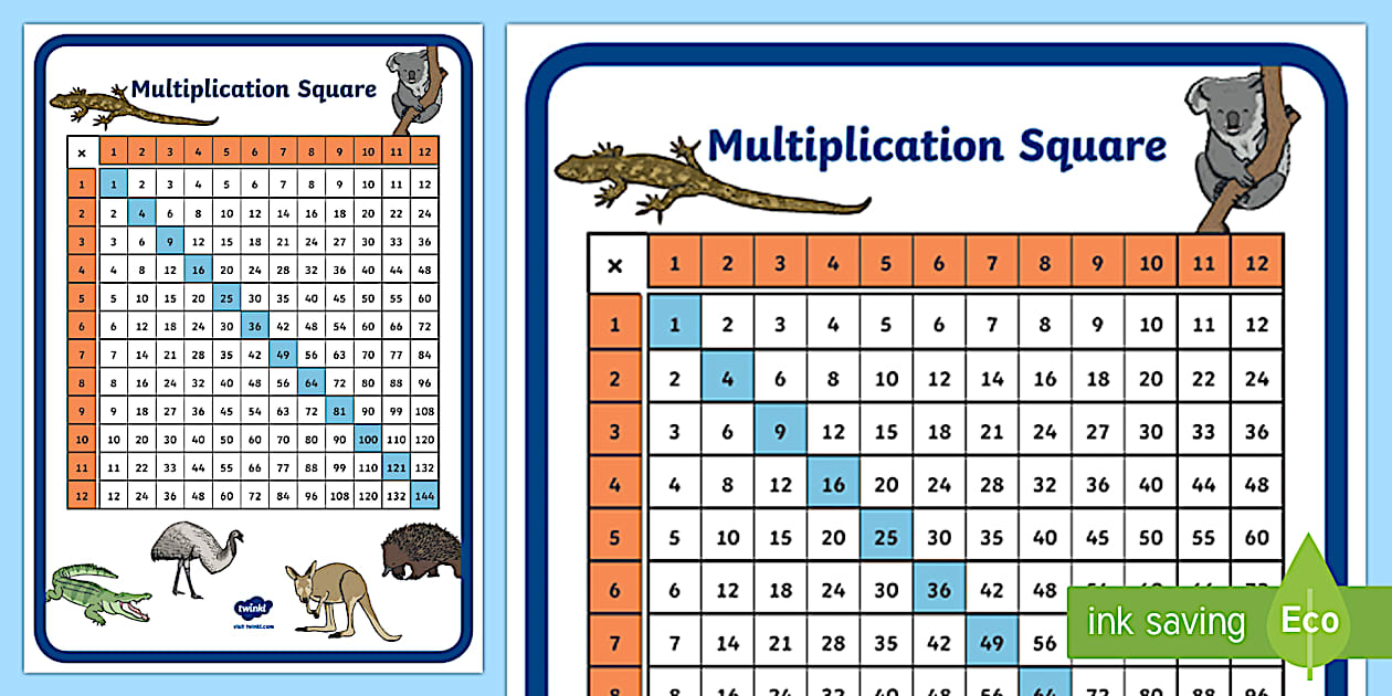 Multiplication Squares Display Poster (teacher made)