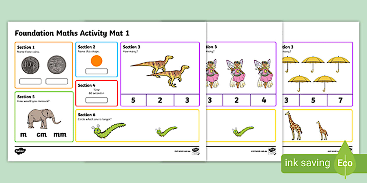 Foundation Maths Mat Session Activity Pack (teacher made)