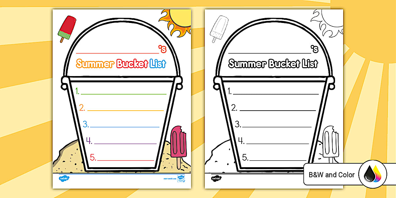 Editable Summer Bucket List (professor feito) Twinkl