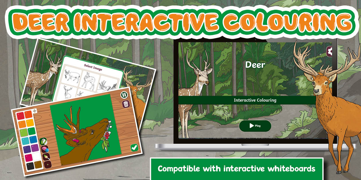 Deer Riff Raff Colouring In Deer Interactive Colouring - Twinkl