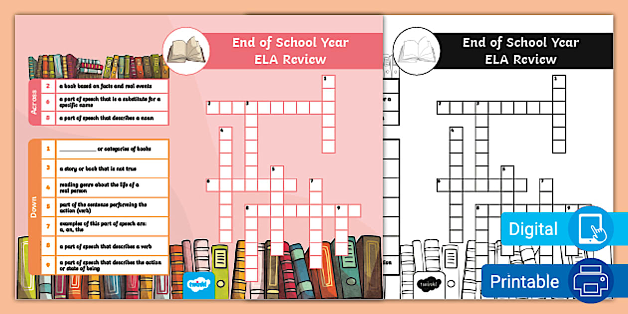 End of Year Crossword Teaching Resources Twinkl USA