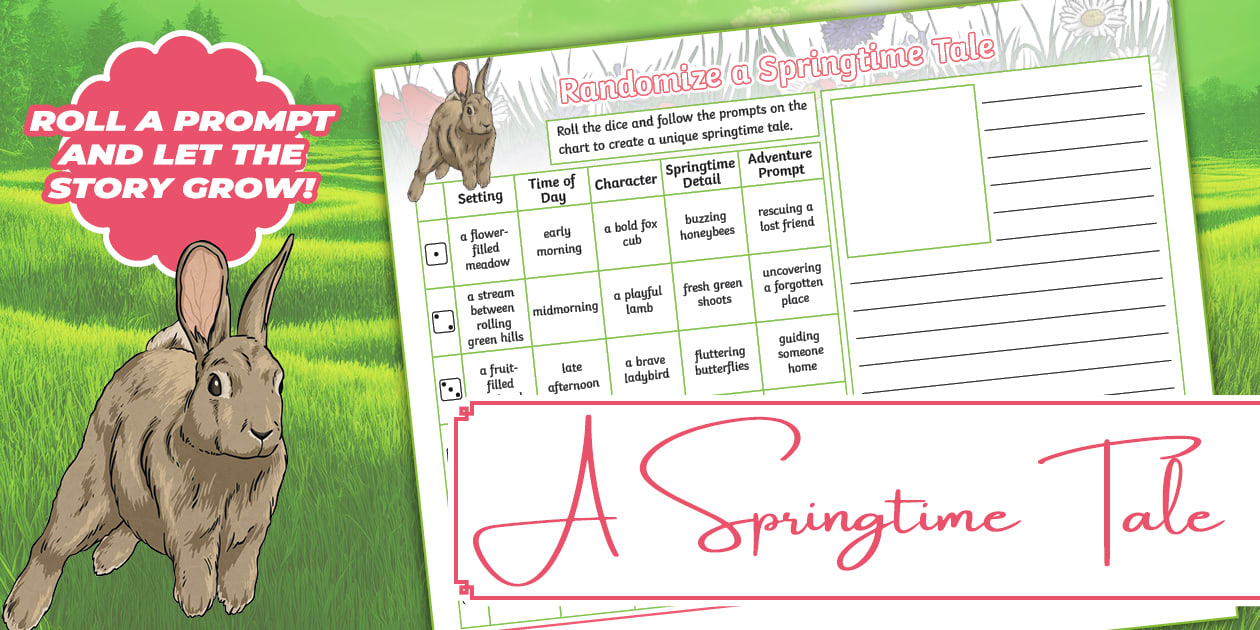 Randomize a Springtime Tale Writing Template