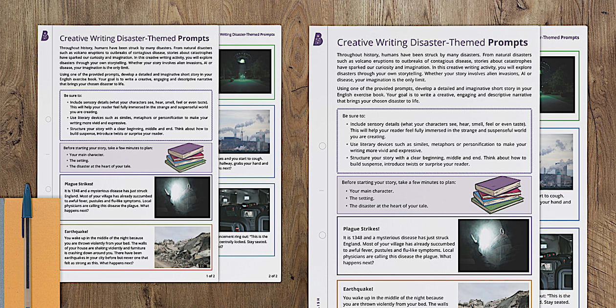 Disaster-Themed Prompts for Creative Writing (Teacher-Made)