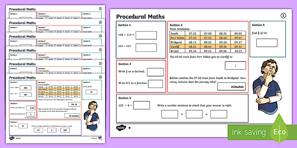 Procedural Year 5 Mat 1 Maths Activity Mats (teacher made)