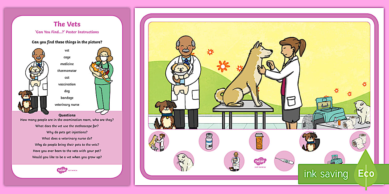 The Vets Aistear Can You Find...? Poster and Prompt Card Pack