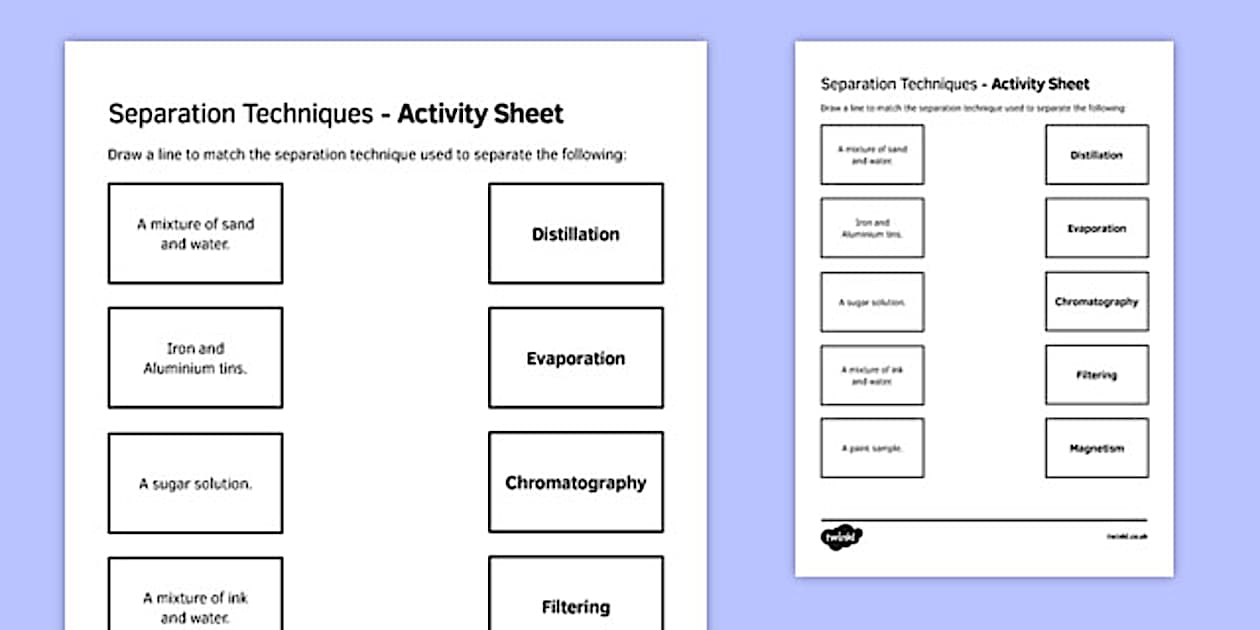Editable Separating Techniques Match and Draw - Twinkl