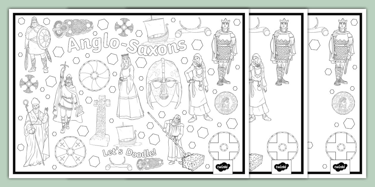 Anglo Saxon Doodle Colouring Pages Twinkl KS2 Twinkl Anglo Saxon Doodle Colouring Pages Twinkl KS2 Twinkl