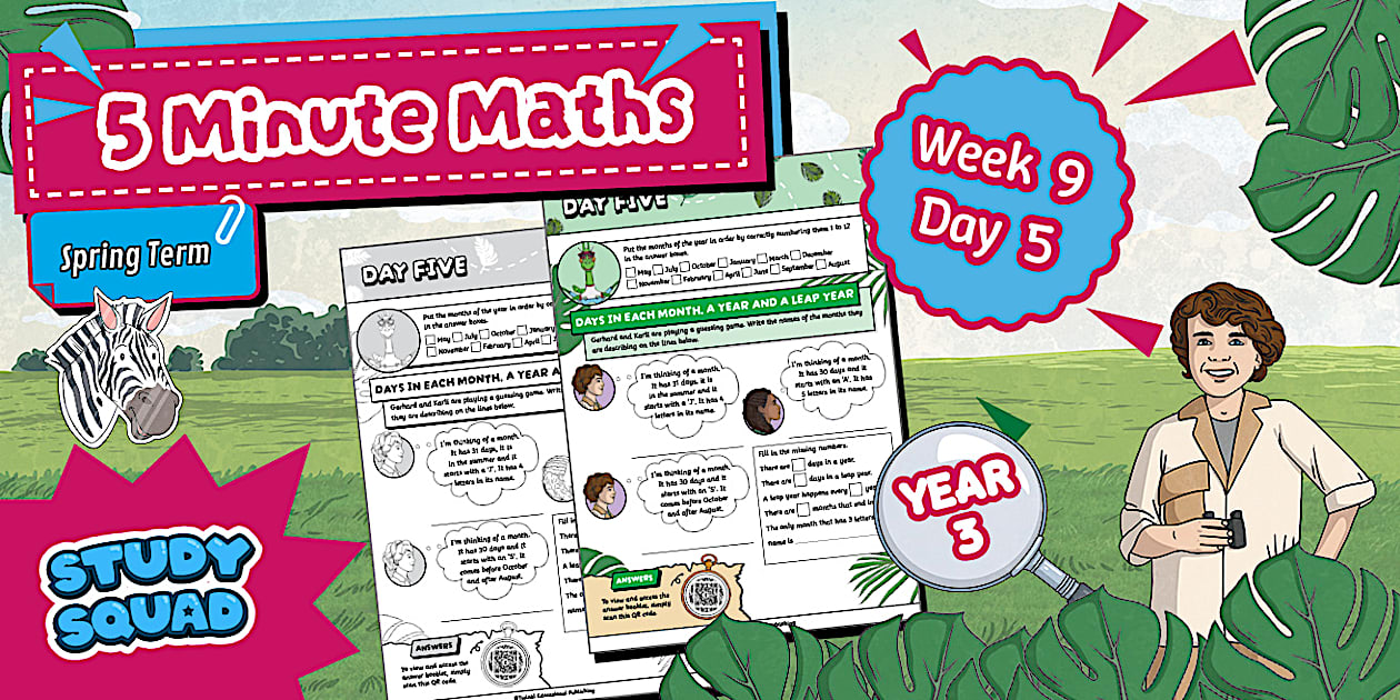 \ud83d\udc49 Study Squad 5 Minute Maths - Year 3 Spring - Week 9 Day 5