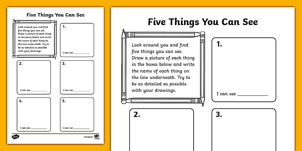 Five Things You Can See Activity Worksheet
