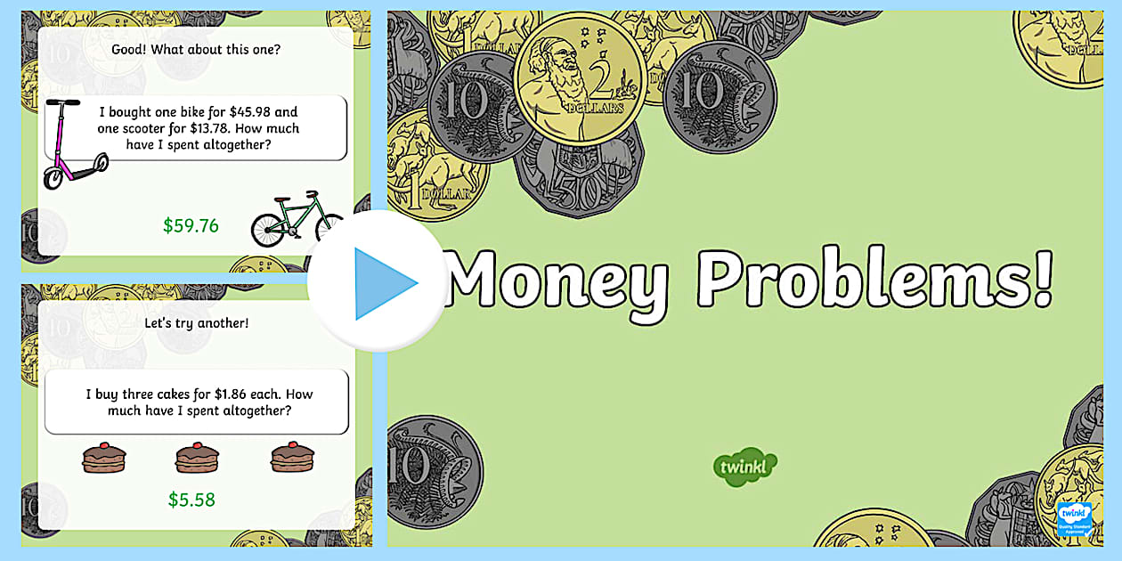Money Problems Task Setter PowerPoint (teacher made)