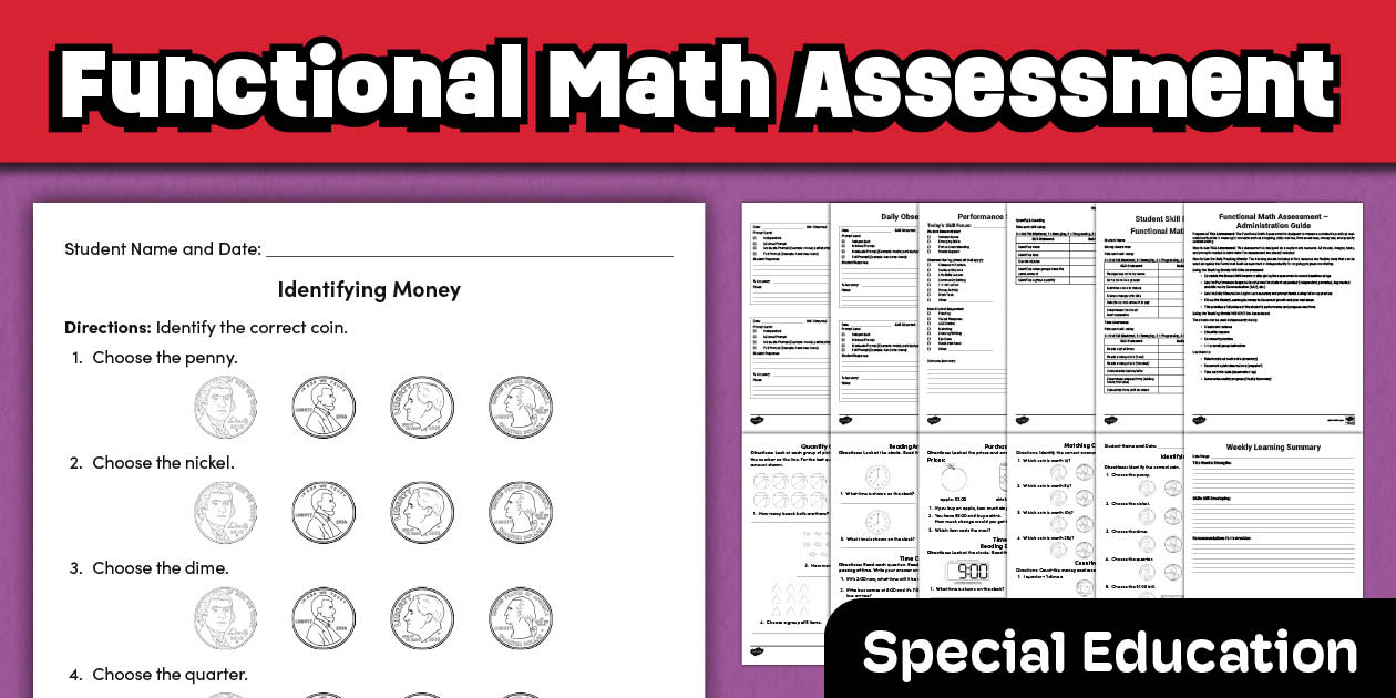 Functional Math Assessment for Special Education | Twinkl