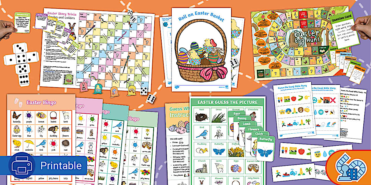 Pack of 7 Easter File Folder Games - Twinkl Board Games