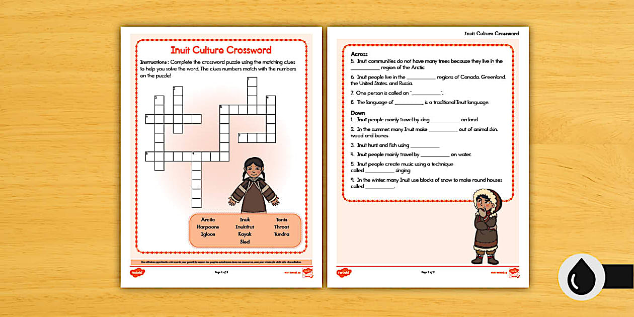 Inuit Culture Crossword (teacher made) Twinkl