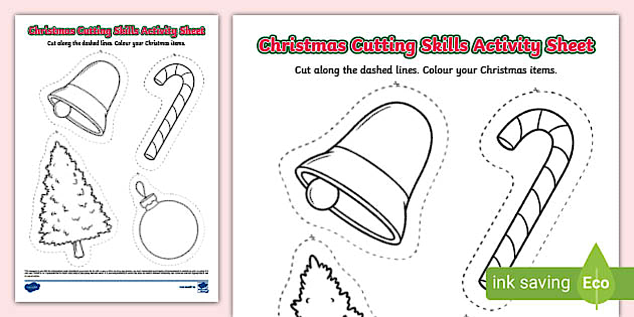 Christmas Cutting Skills Activity Sheet
