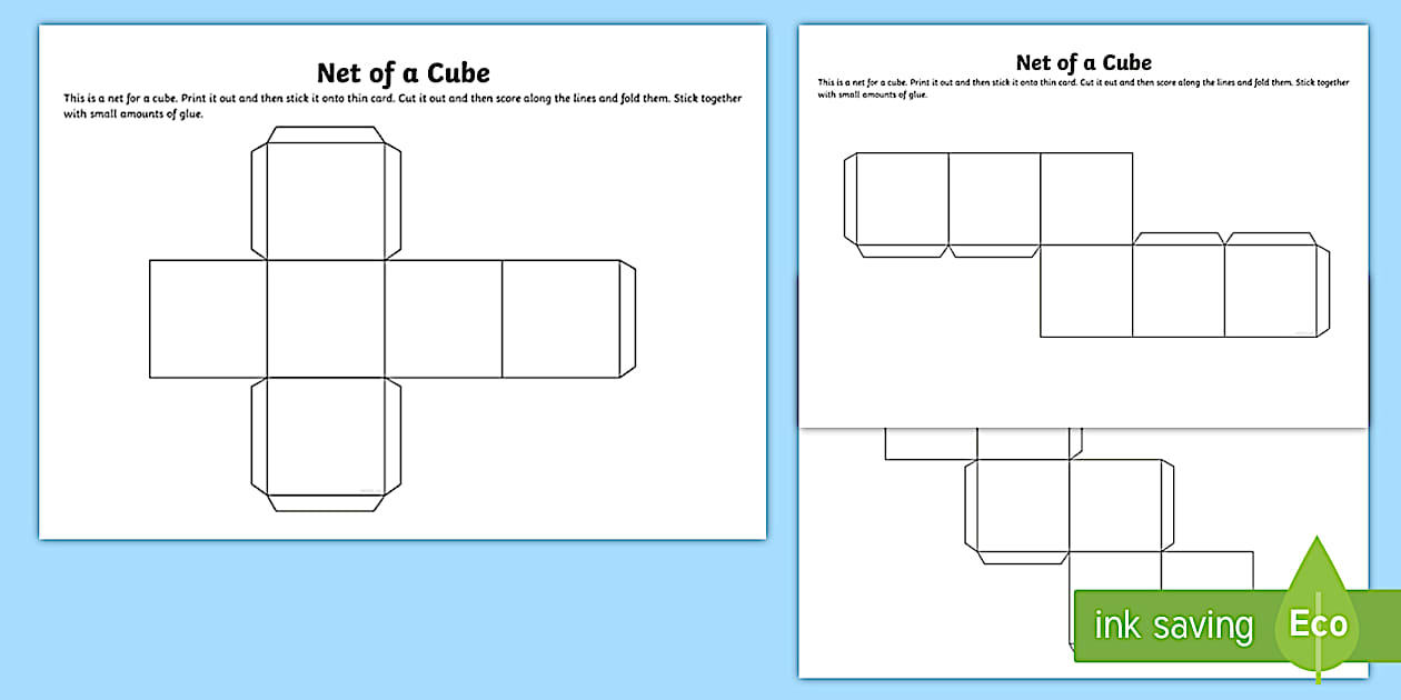 3D Cube Net Template Square Box Template Twinkl Twinkl